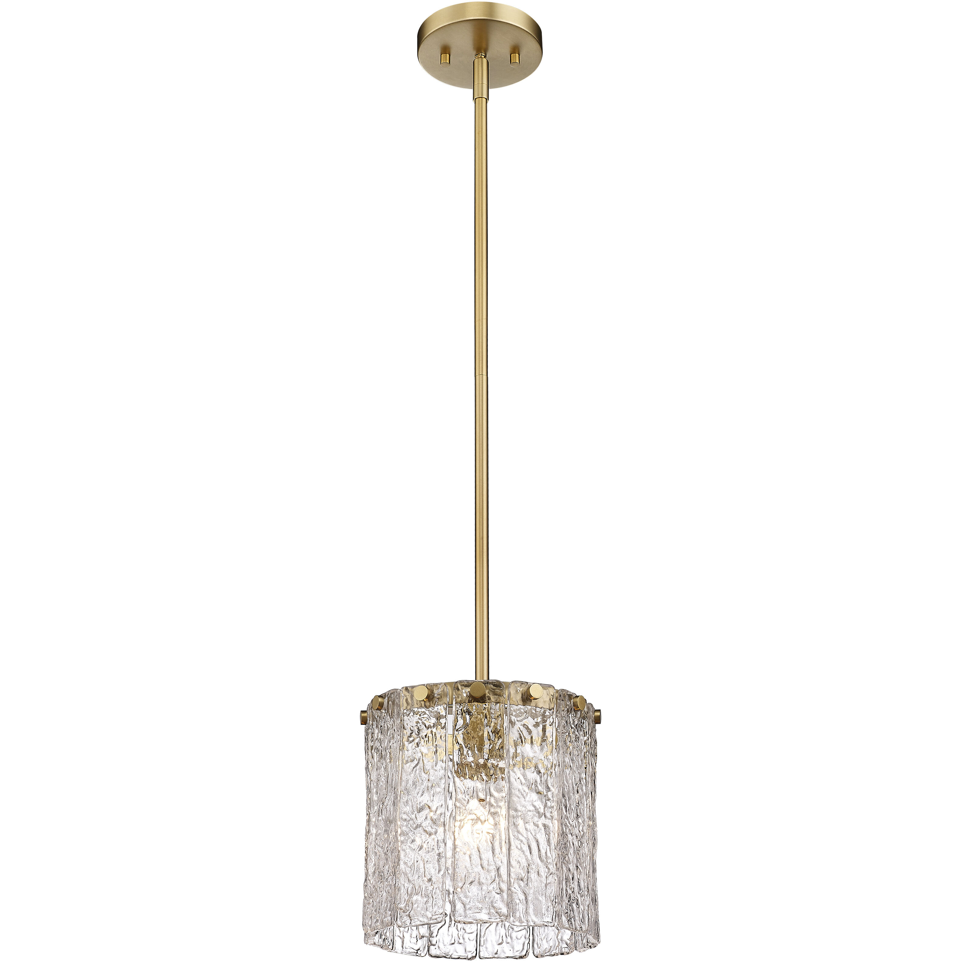 Glacier 1 Light 8.5 inch Modern Gold Pendant Ceiling Light
