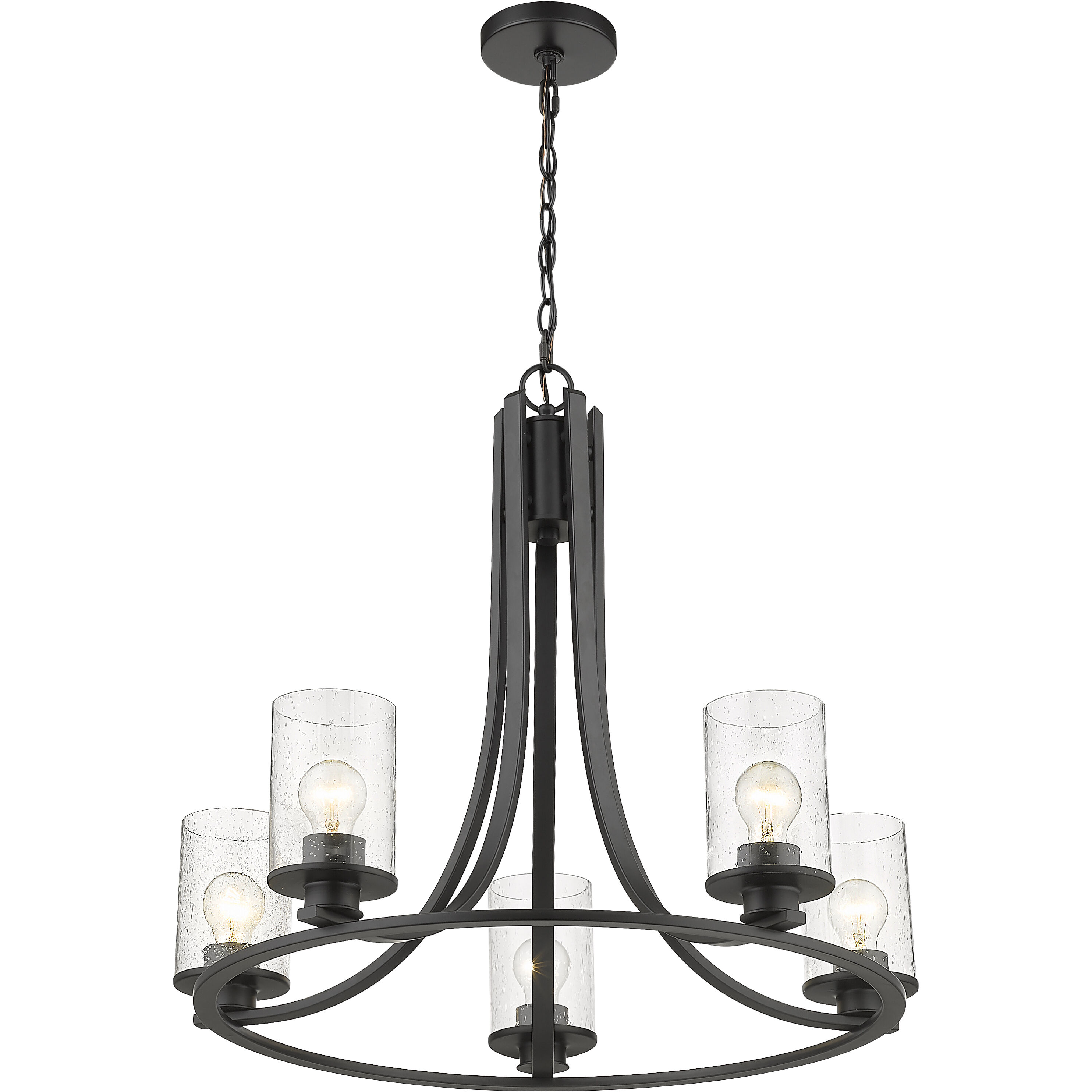 Beckett 5 Light 27 inch Matte Black Chandelier Ceiling Light