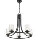 Beckett 5 Light 27 inch Matte Black Chandelier Ceiling Light