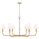Tova 6 Light 48.75 inch Rubbed Brass Chandelier Ceiling Light