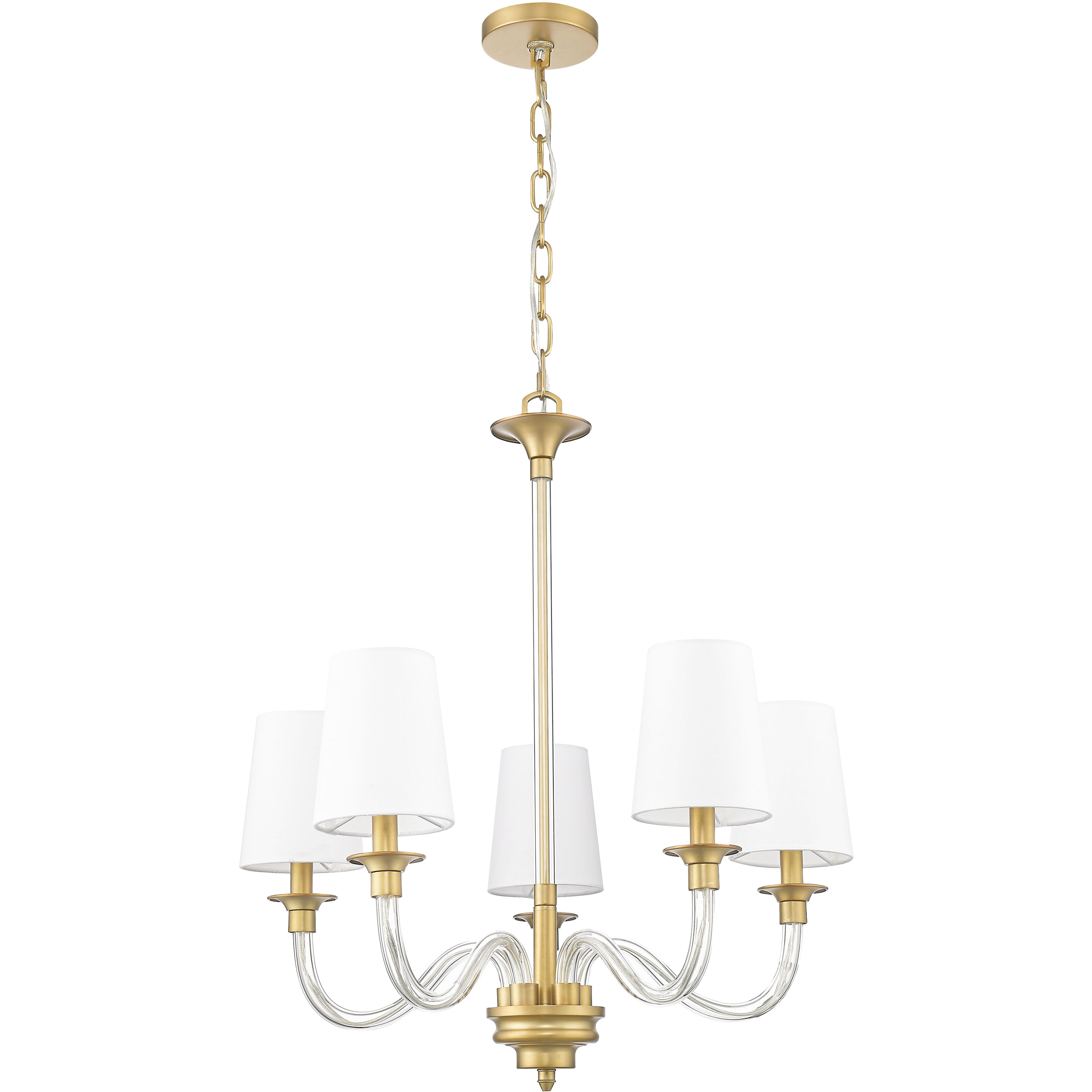 Katerina 5 Light 24 inch Rubbed Brass Chandelier Ceiling Light