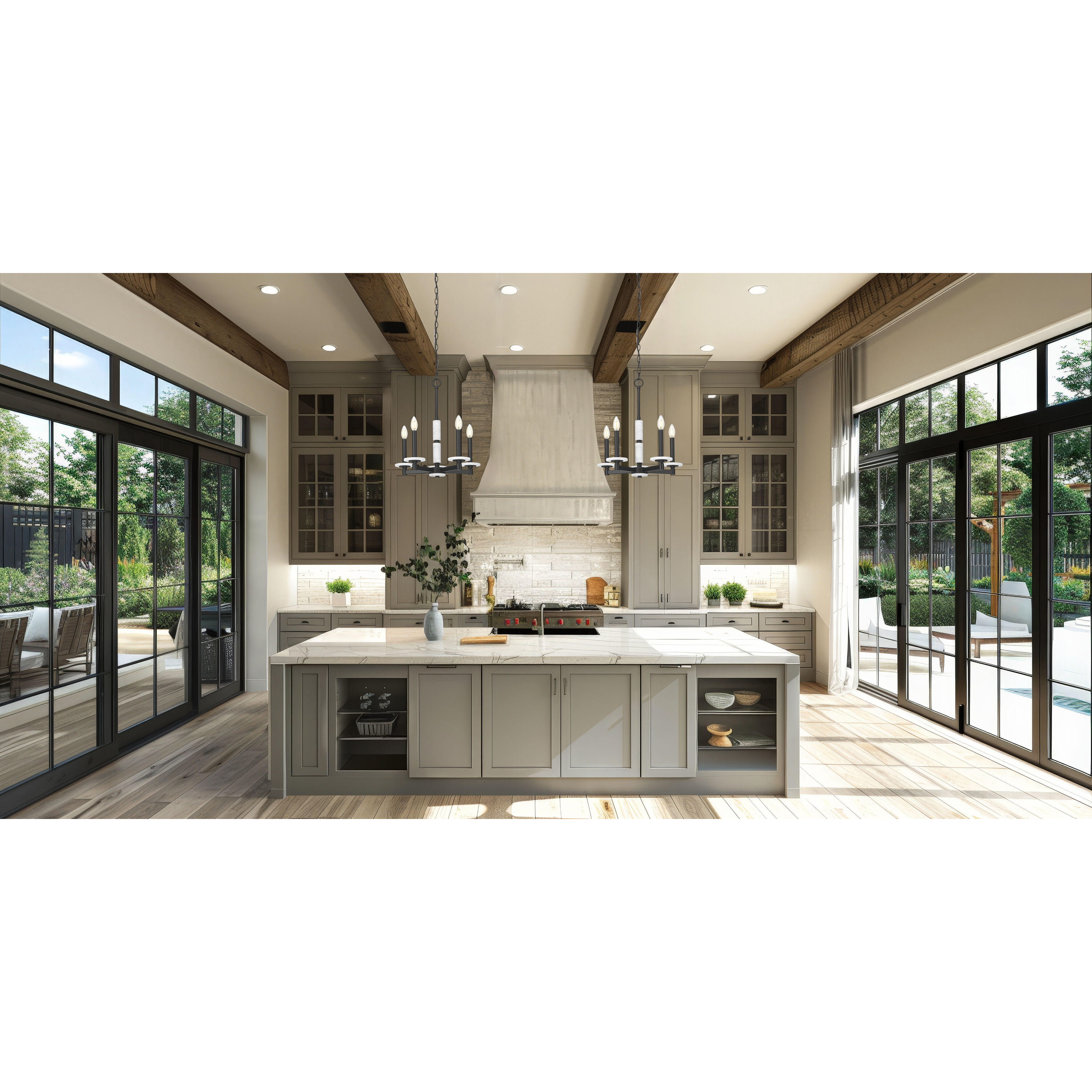 Kaden 5 Light 18 inch Matte Black Chandelier Ceiling Light