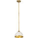 Landry 1 Light 10 inch Matte White and Rubbed Brass Pendant Ceiling Light