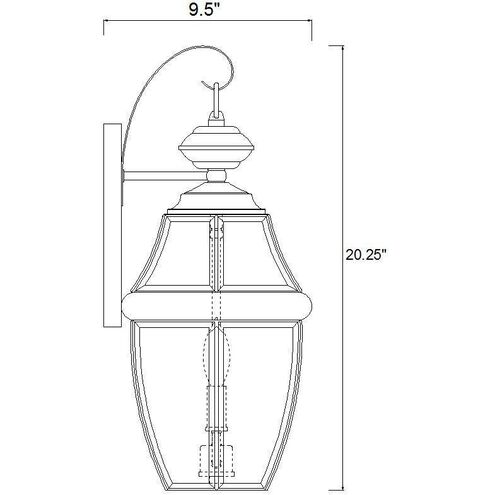 Westover 2 Light 20.25 inch Black Outdoor Wall Light