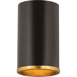 Arlo 1 Light 5 inch Matte Black/Rubbed Brass Flush Mount Ceiling Light in Matte Black and Rubbed Brass