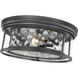 Clarion 3 Light 16 inch Matte Black Flush Mount Ceiling Light