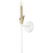 Claudelle Wall Sconce Wall Light in Textured White and Modern Gold