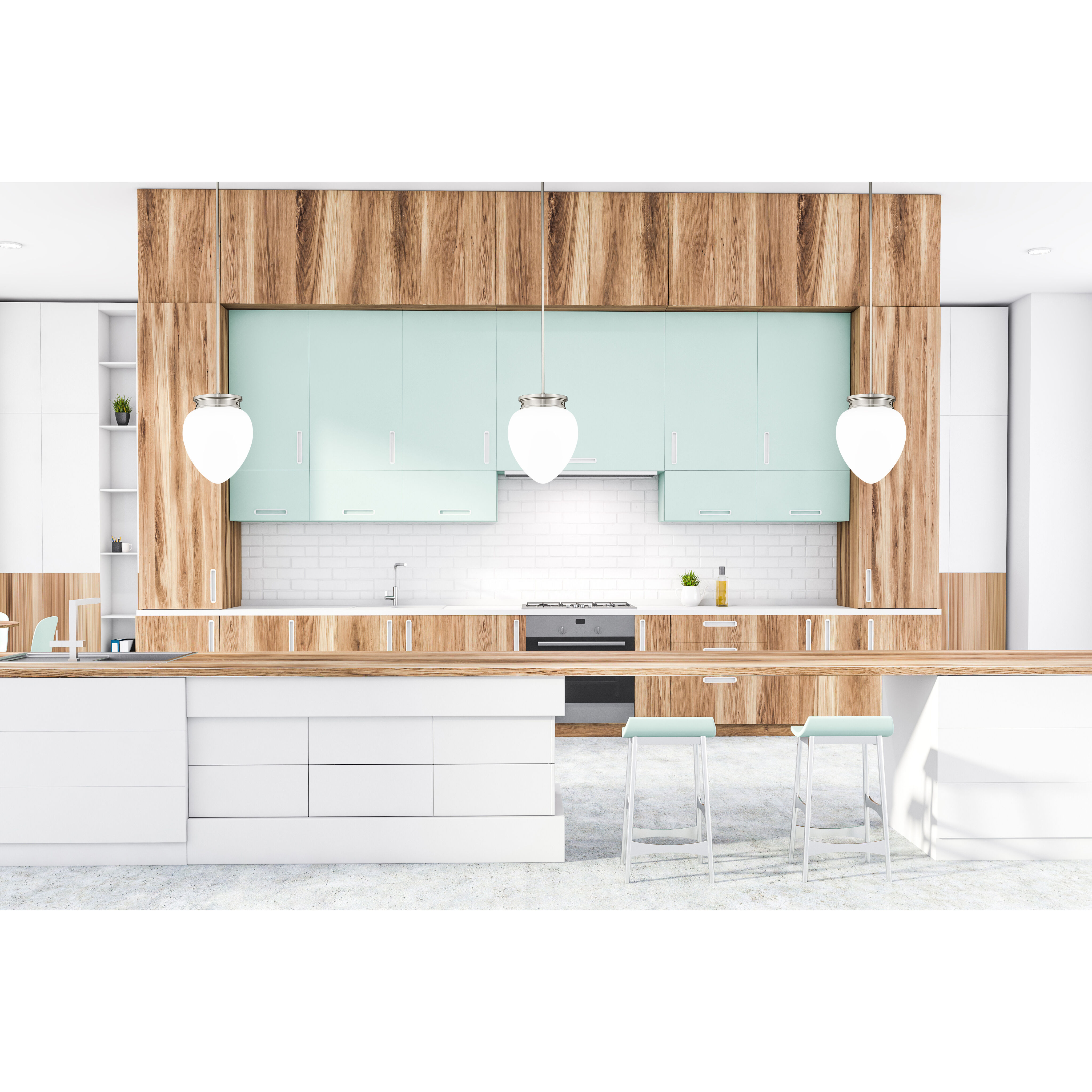 Gideon 1 Light 12.5 inch Brushed Nickel Pendant Ceiling Light