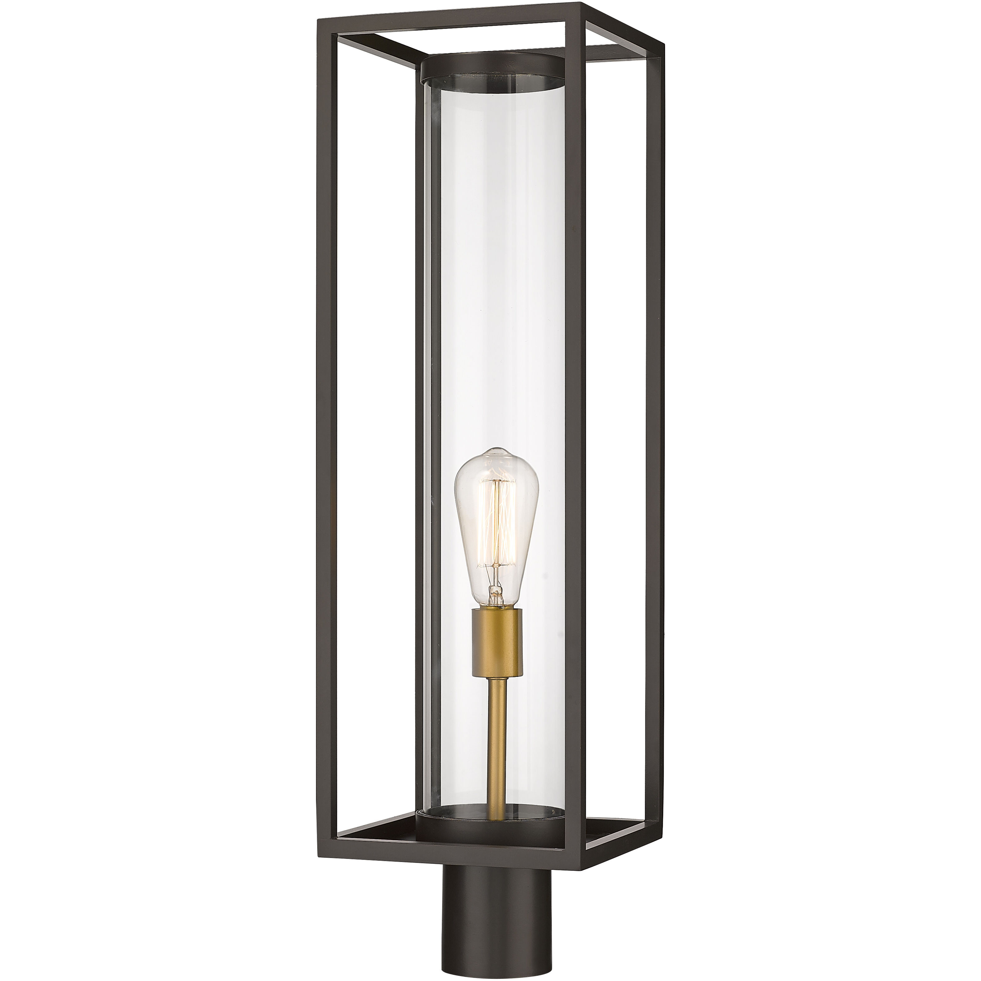 Dunbroch 1 Light 27.75 inch Deep Bronze and Outdoor Brass Outdoor Post Mount Fixture