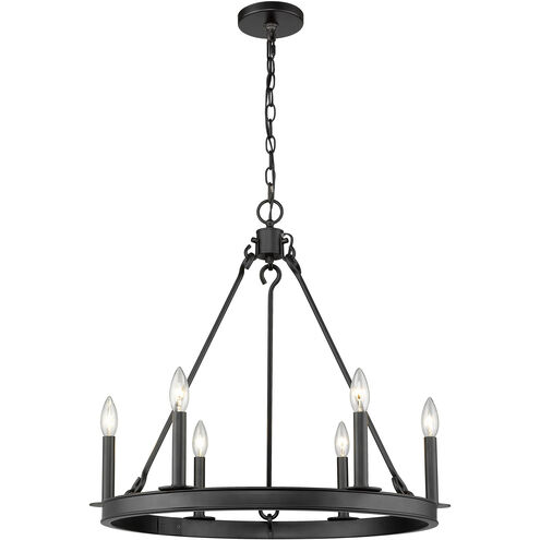 Barclay 6 Light 25 inch Matte Black Chandelier Ceiling Light