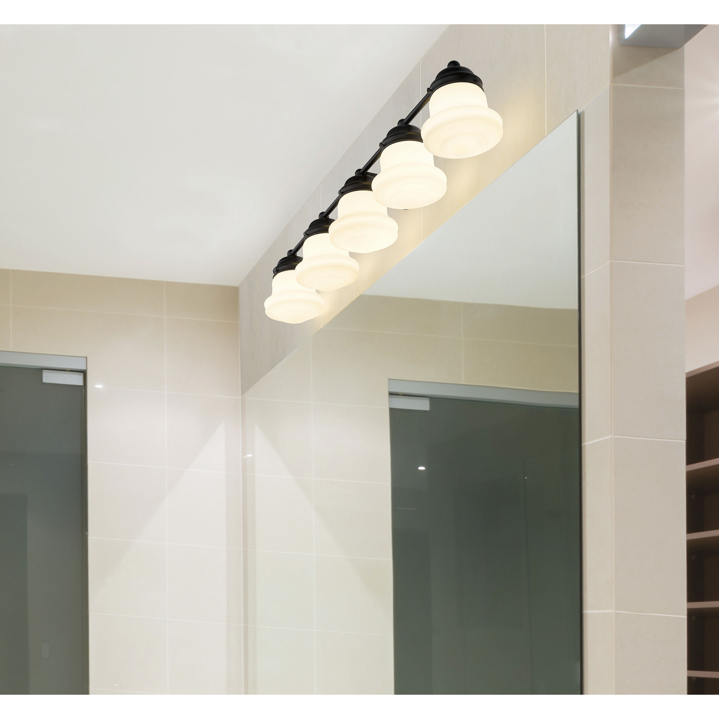 Vaughn 5 Light 40.75 inch Matte Black Vanity Wall Light