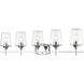 Joliet 5 Light 38 inch Chrome Vanity Wall Light