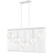 Contour 5 Light 45.75 inch White Linear Chandelier Ceiling Light