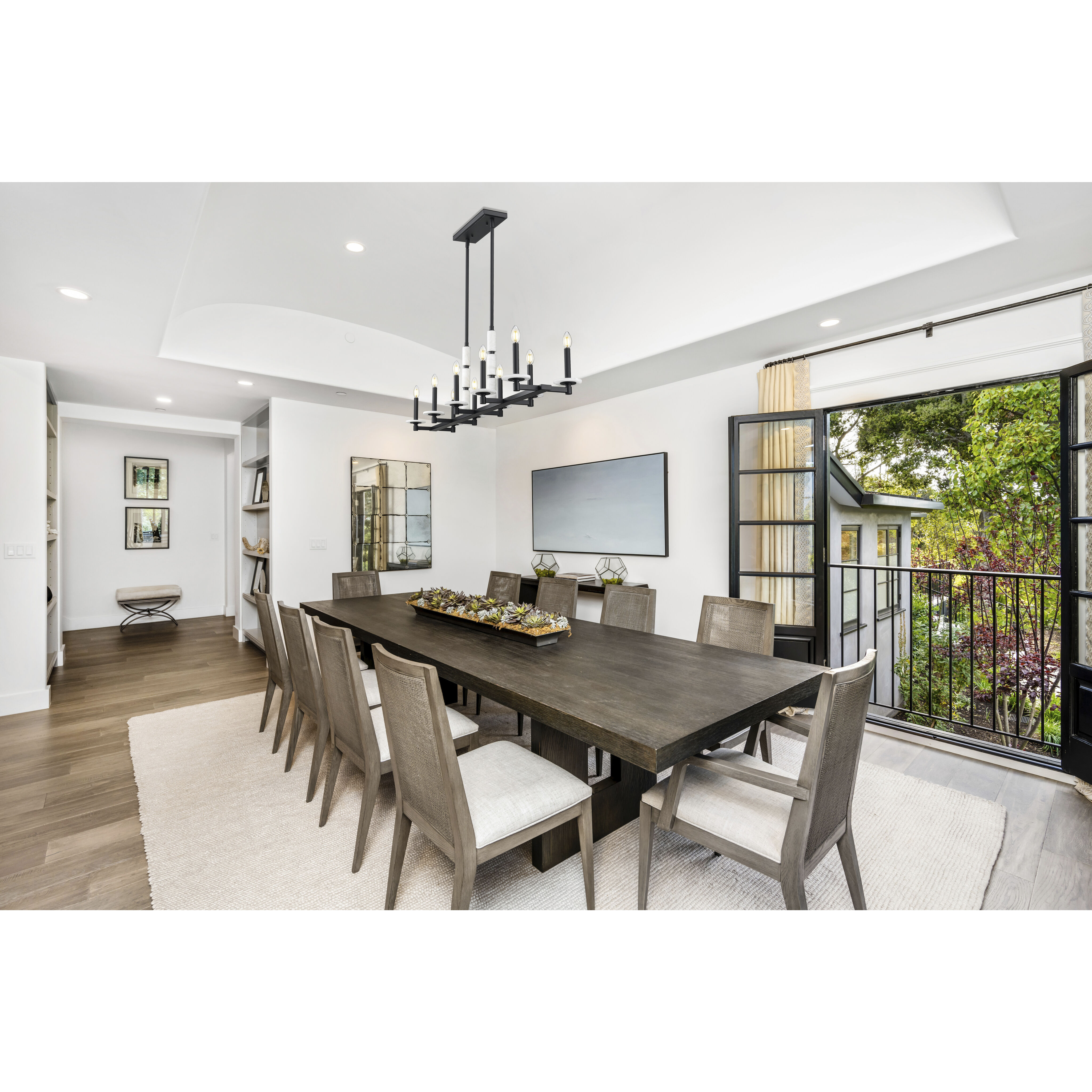 Kaden Linear Chandelier Ceiling Light in Matte Black