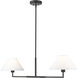 Leila 2 Light 12 inch Matte Black Chandelier Ceiling Light