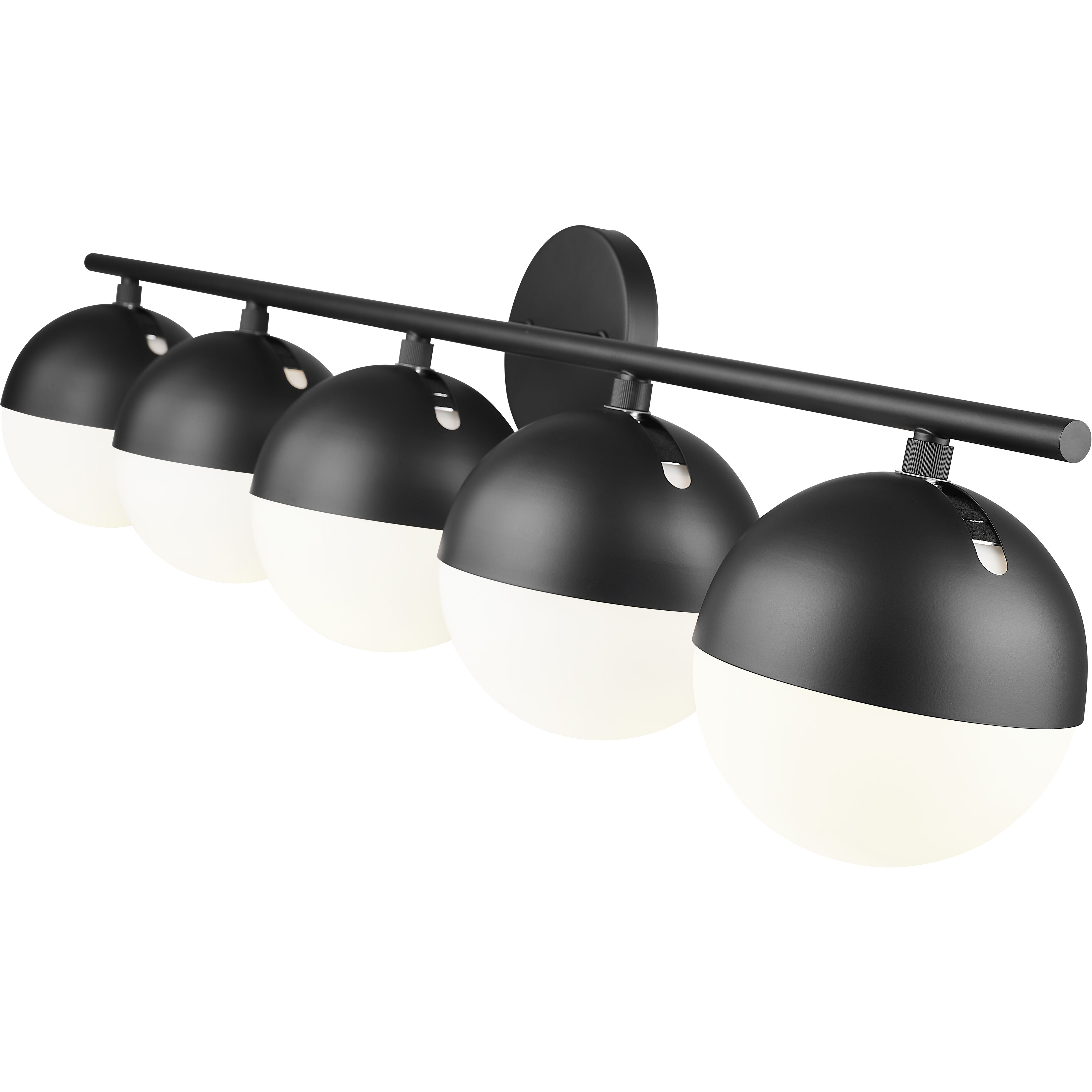 Realm Sphere 5 Light 40 inch Matte Black Bath Vanity Wall Light