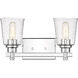 Bohin 2 Light 16 inch Chrome Vanity Wall Light
