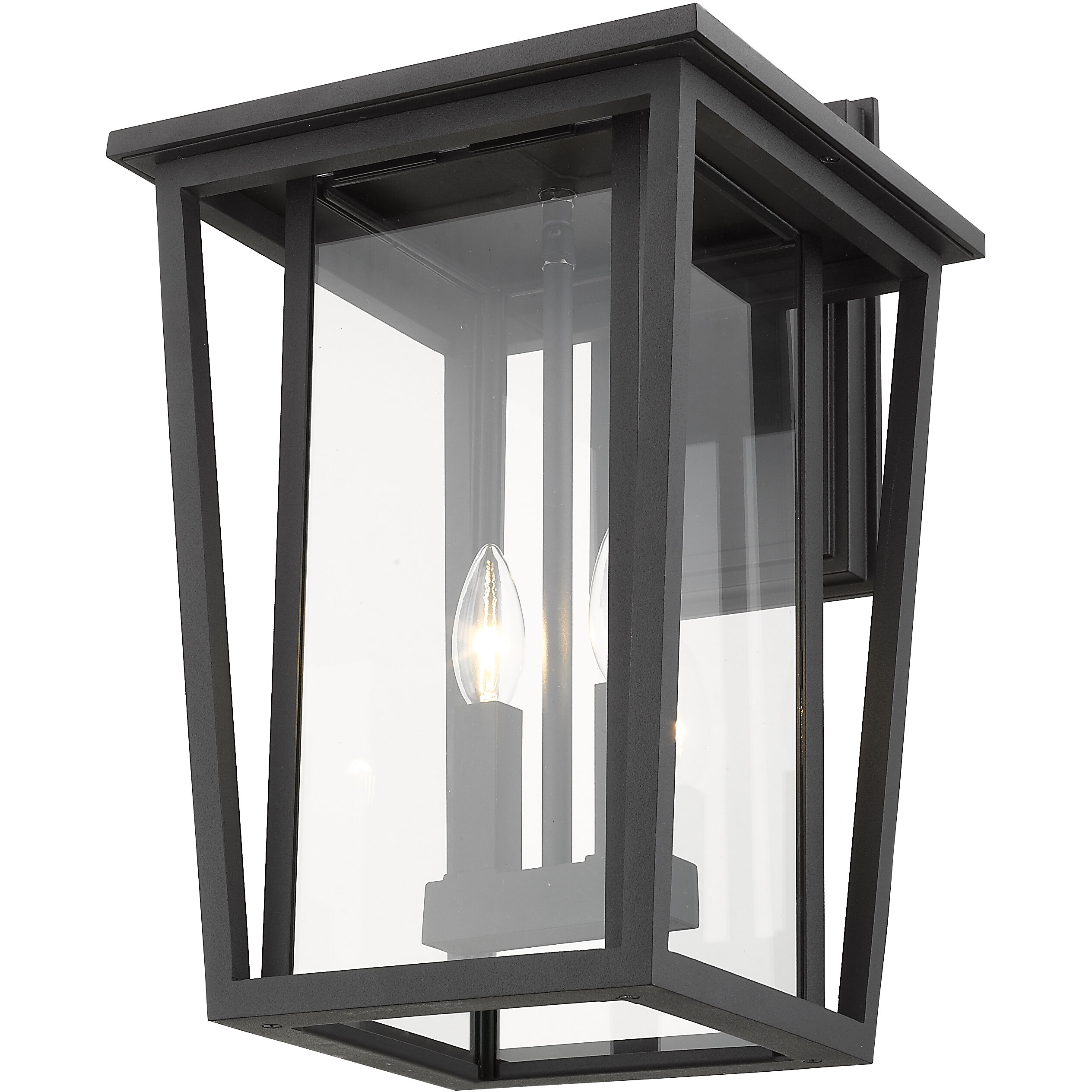 Seoul 2 Light 18.75 inch Black Outdoor Wall Light