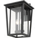 Seoul 2 Light 18.75 inch Black Outdoor Wall Light