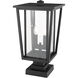 Seoul 2 Light 20.75 inch Black Outdoor Pier Mounted Fixture in 13.5