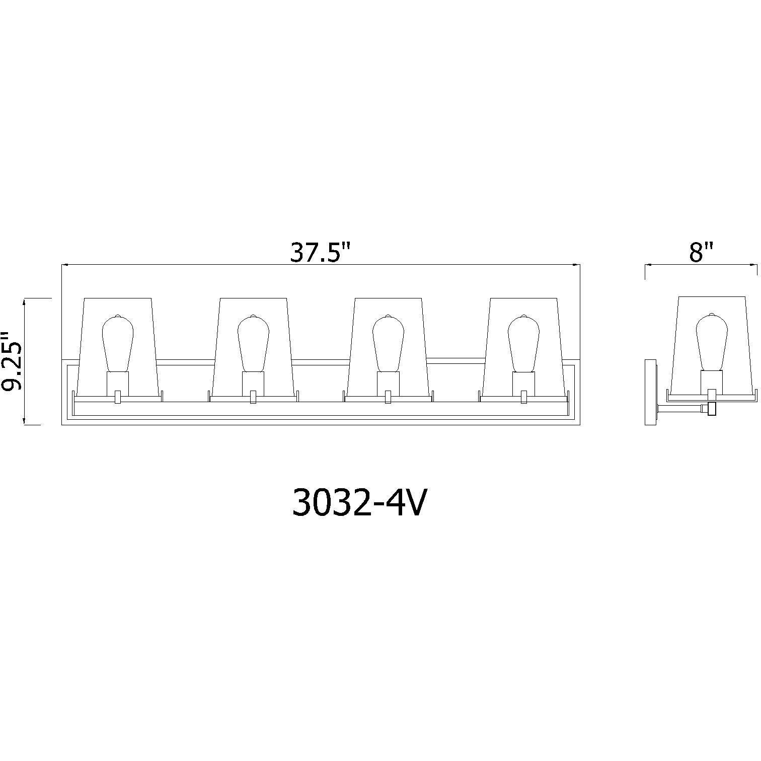 Callista 4 Light 37.5 inch Rubbed Brass Vanity Wall Light