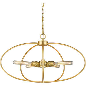 Persis 5 Light 28.25 inch Satin Gold Chandelier Ceiling Light