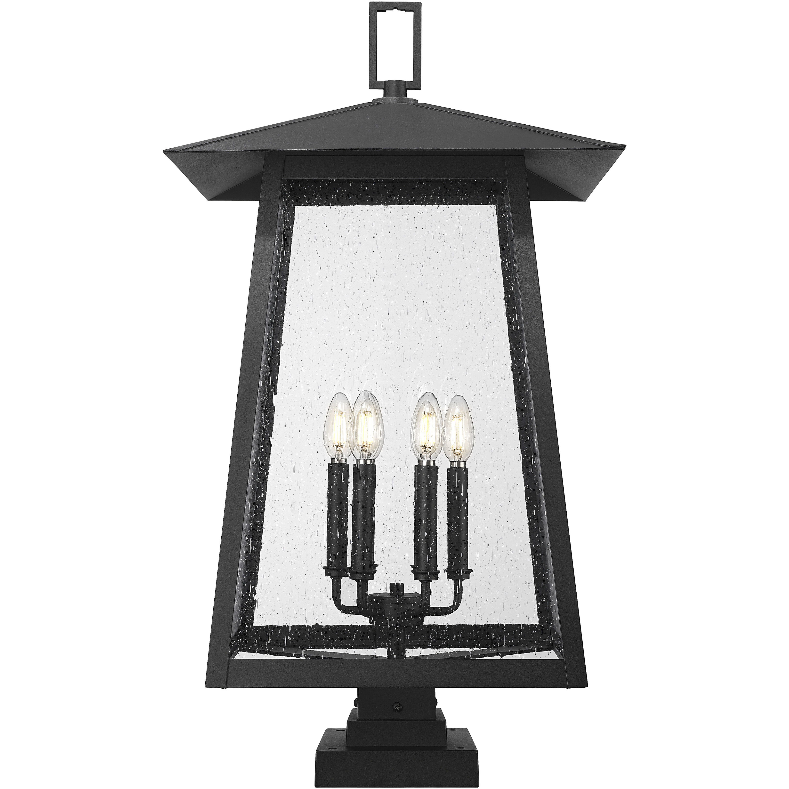 Rainer 6 Light 32.5 inch Black Outdoor Pier Mounted Fixture in G9