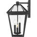 Talbot 3 Light 21.25 inch Black Outdoor Wall Light in Clear Beveled Glass