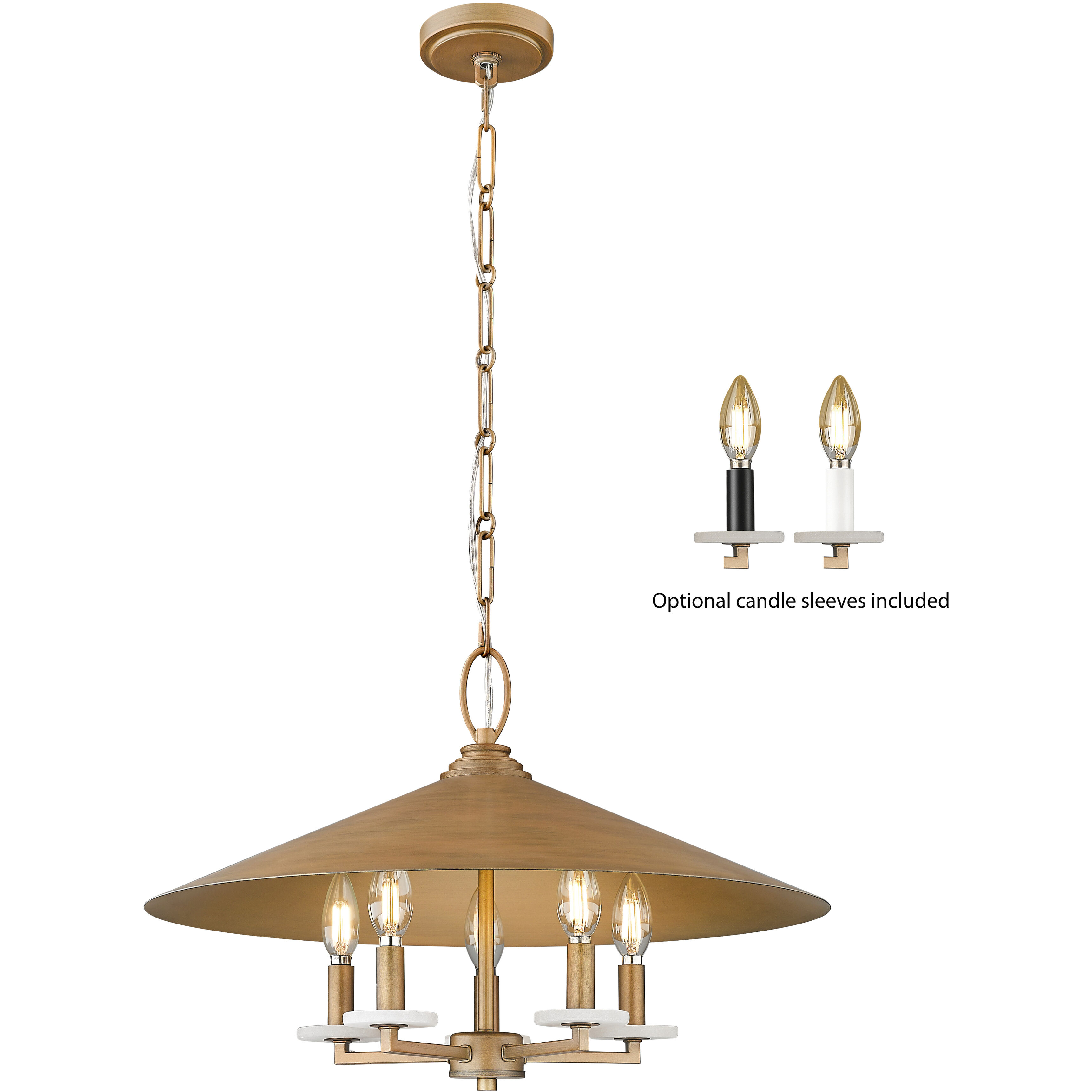 Rialto 5 Light 22 inch Signature Gold Pendant Ceiling Light