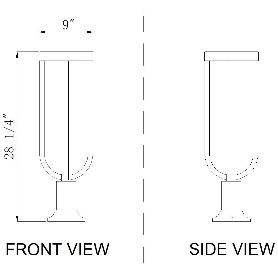 Leland LED 28.25 inch Sand Black Outdoor Pier Mounted Fixture