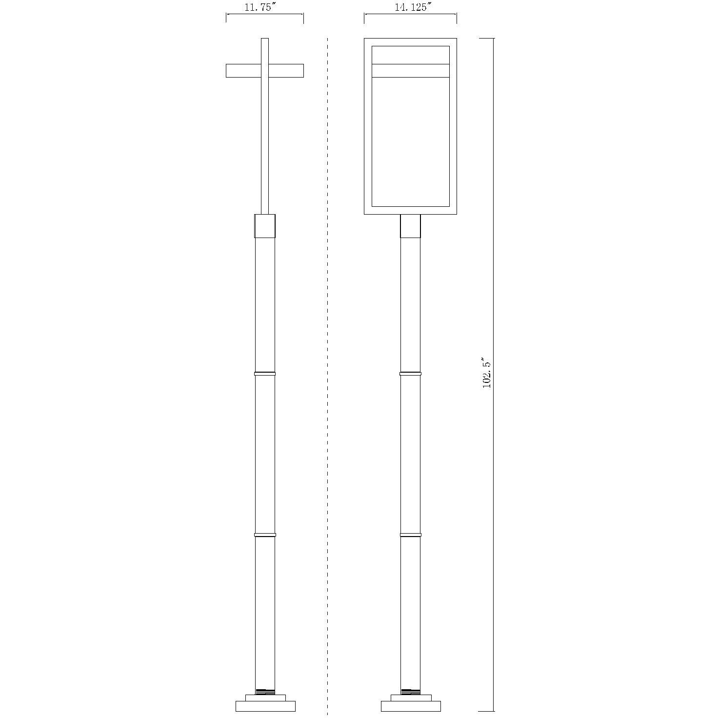 Luttrel LED 104.25 inch Black Outdoor Post Mounted Fixture