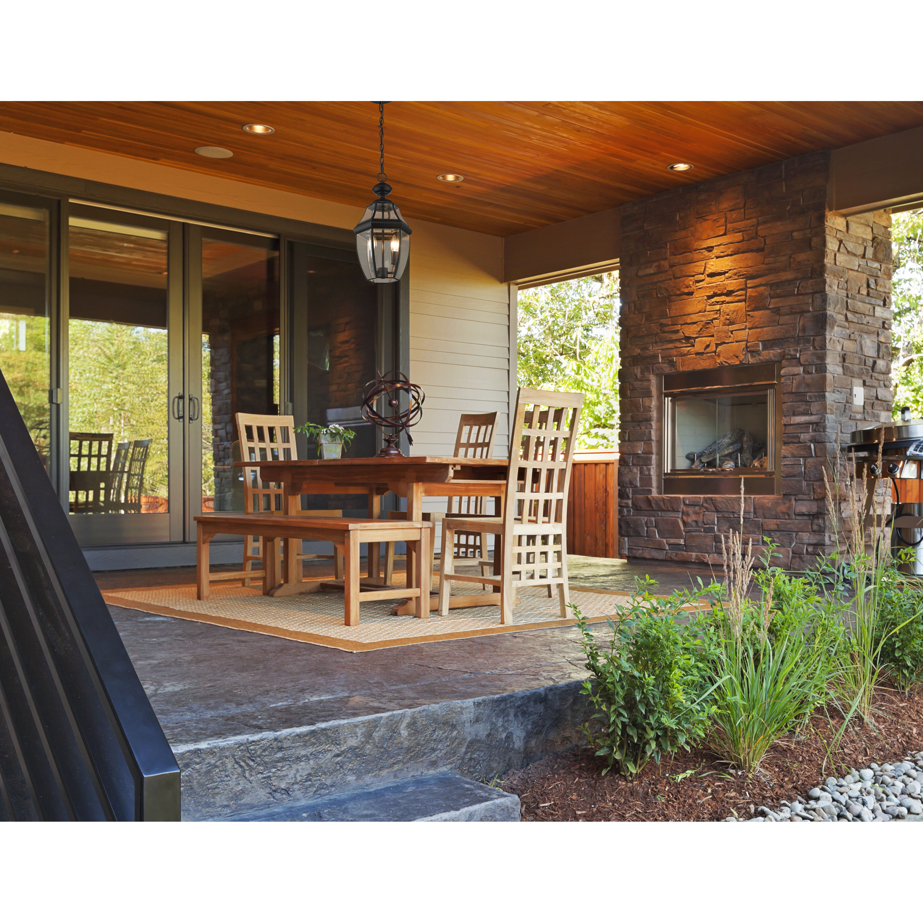 Westover 2 Light 10 inch Black Outdoor Chain Mount Ceiling Fixture