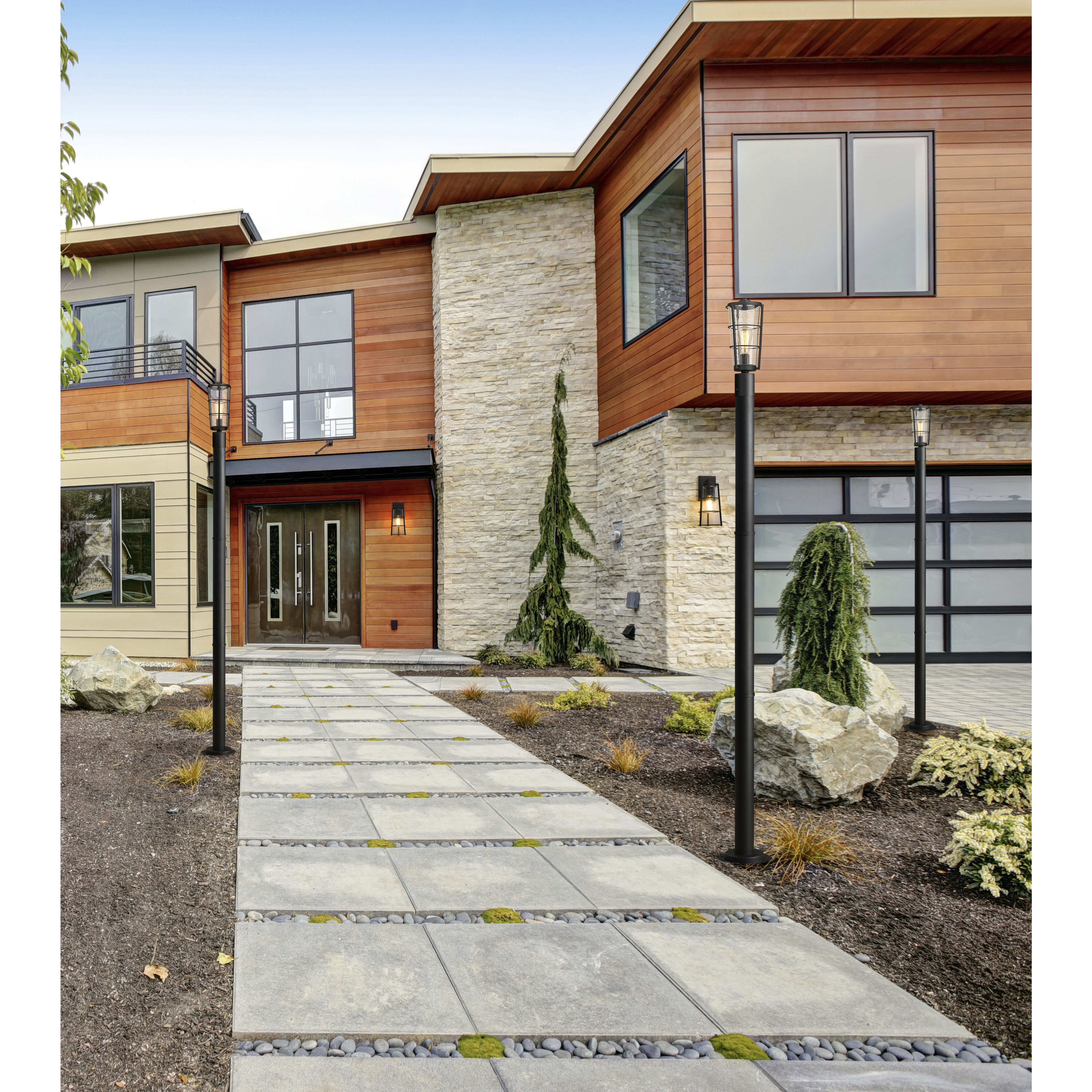 Helix 1 Light 13 inch Black Outdoor Wall Light