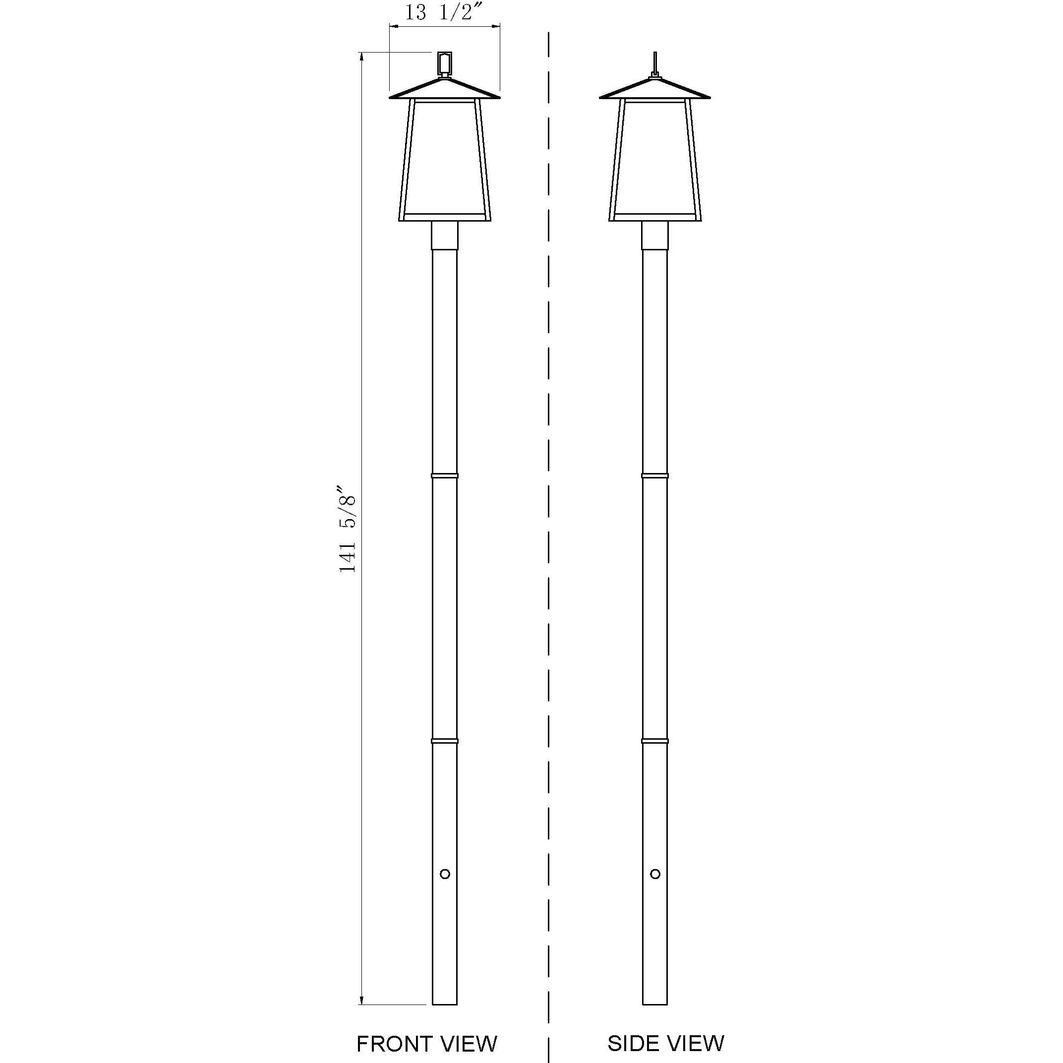 Rainer 4 Light 142.25 inch Black Outdoor Post Mounted Fixture in G9