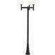 Laurent 3 Light 112 inch Black Outdoor Post Mounted Fixture in Opal