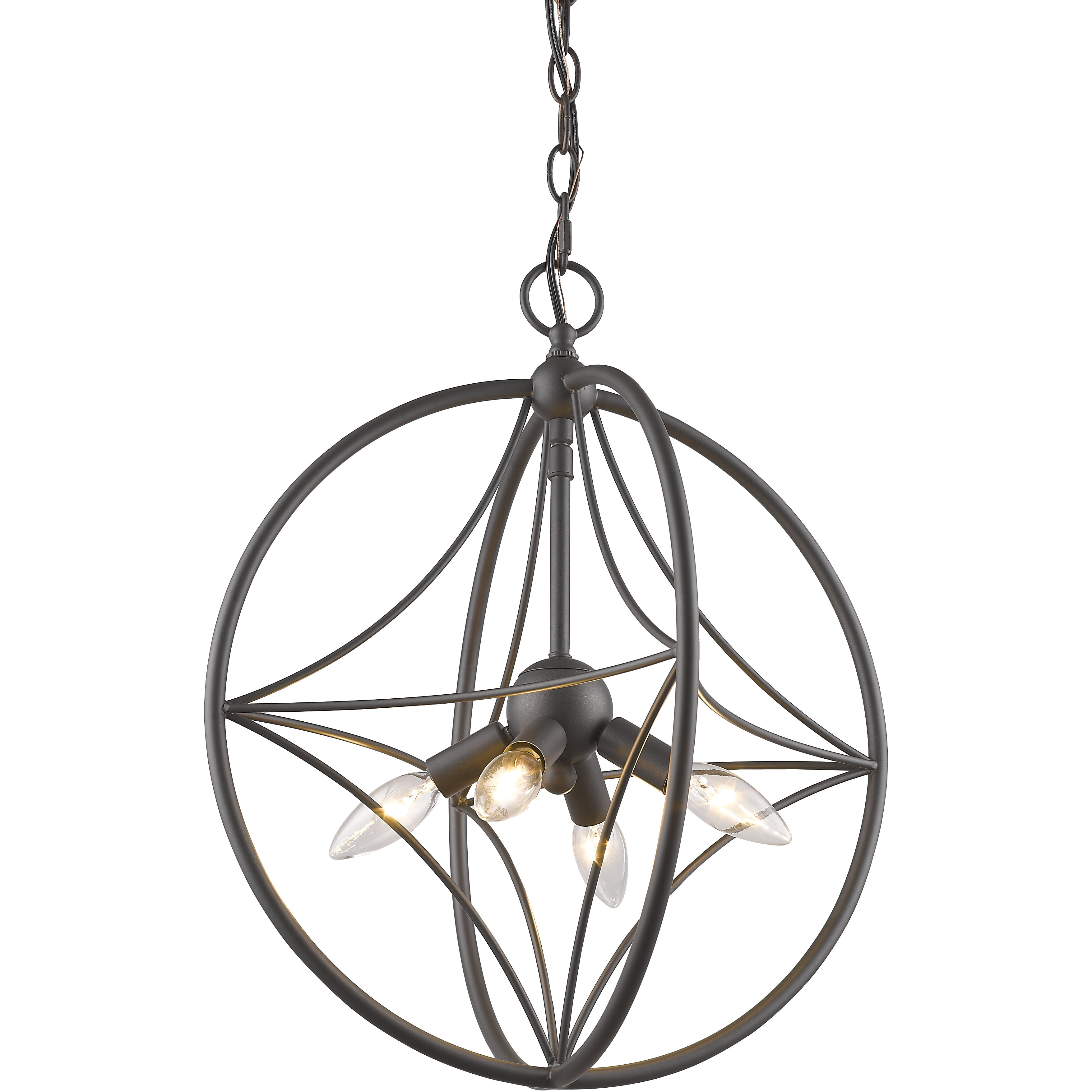 Cortez 4 Light 16 inch Bronze Pendant Ceiling Light in Bronze Steel