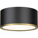 Arlo 2 Light 12.25 inch Matte Black and Rubbed Brass Flush Mount Ceiling Light