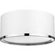 Arlo 2 Light 12.25 inch Matte White and Chrome Flush Mount Ceiling Light