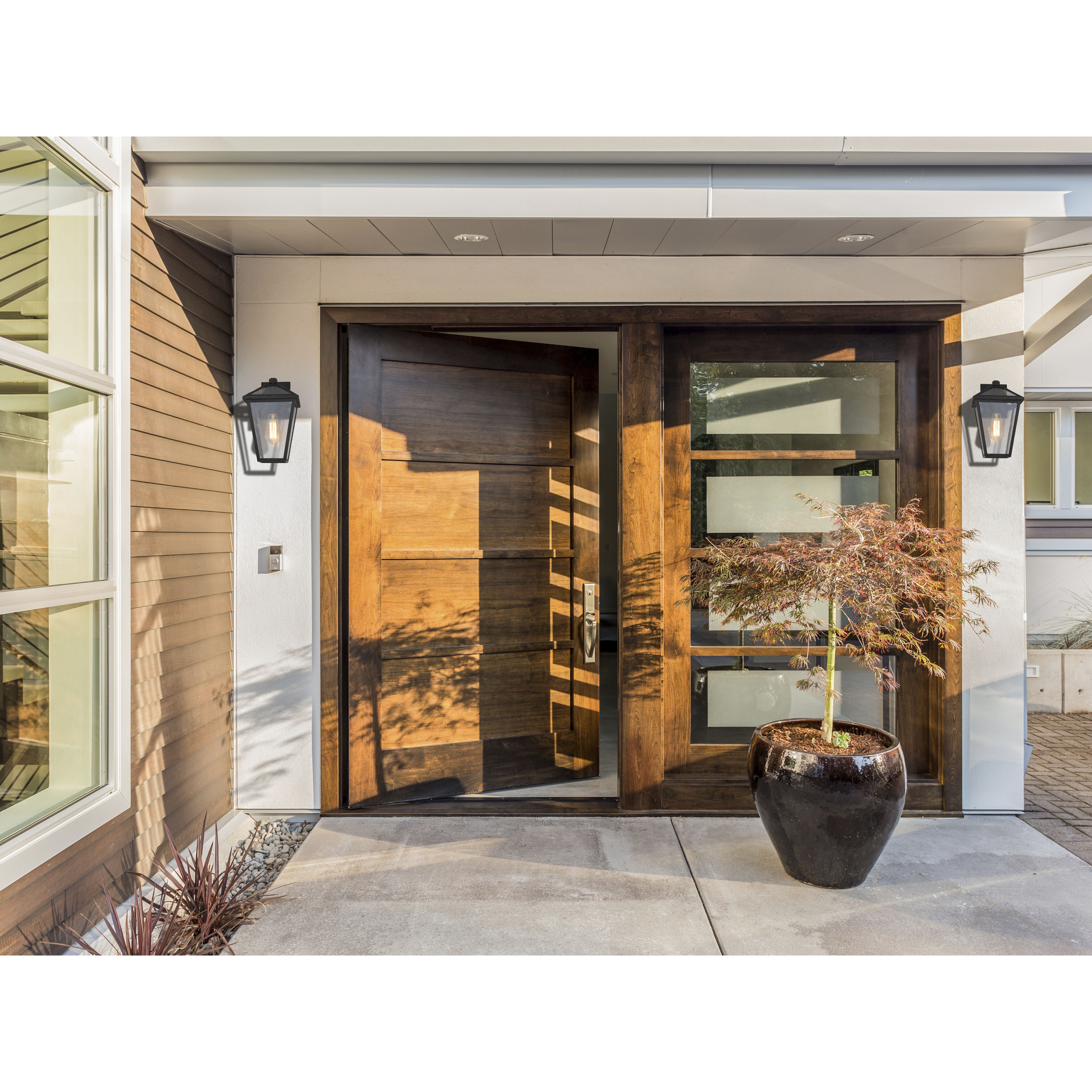 Talbot 1 Light 13.25 inch Oil Rubbed Bronze Outdoor Wall Light in Seedy Glass