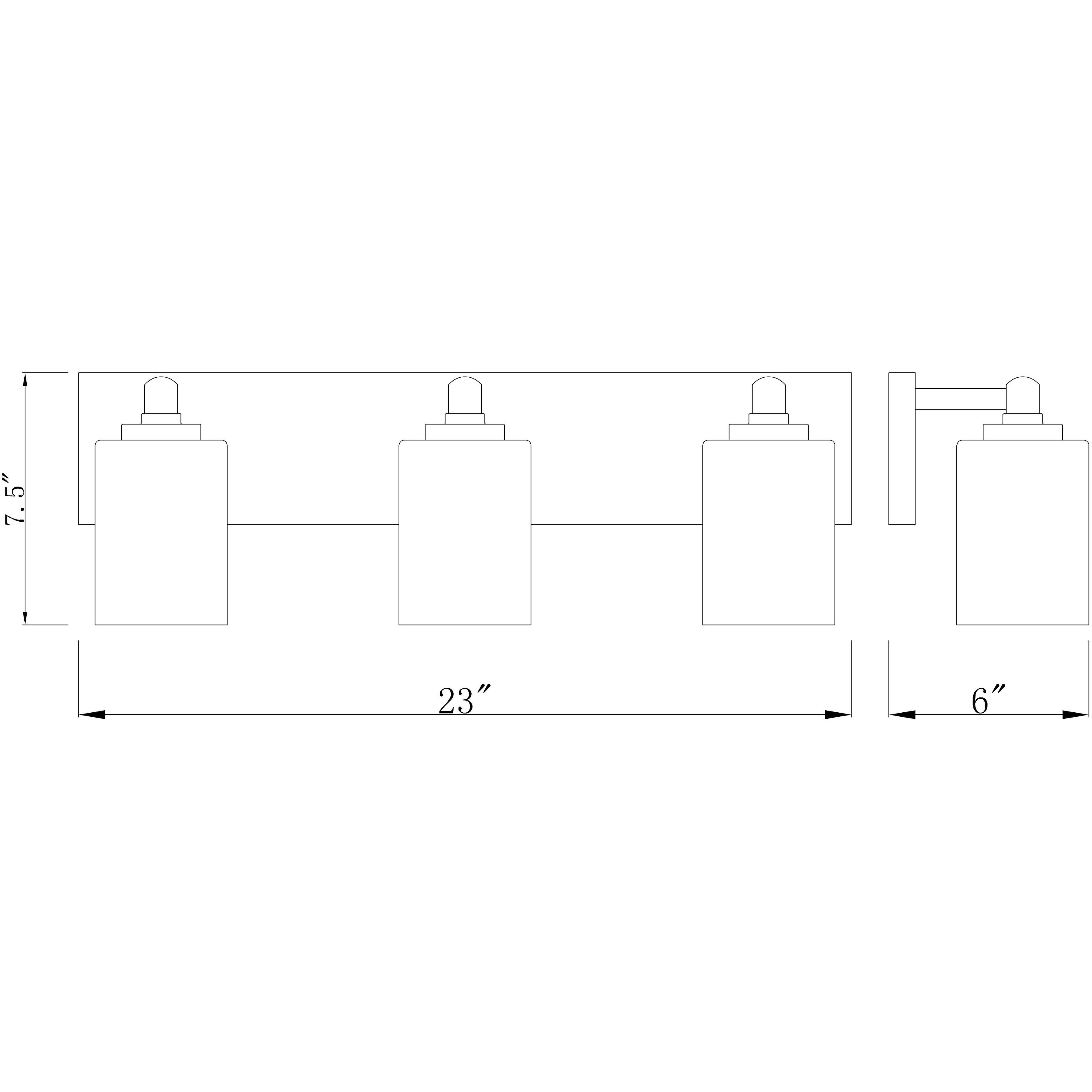 Soledad 3 Light 23 inch Chrome Vanity Wall Light