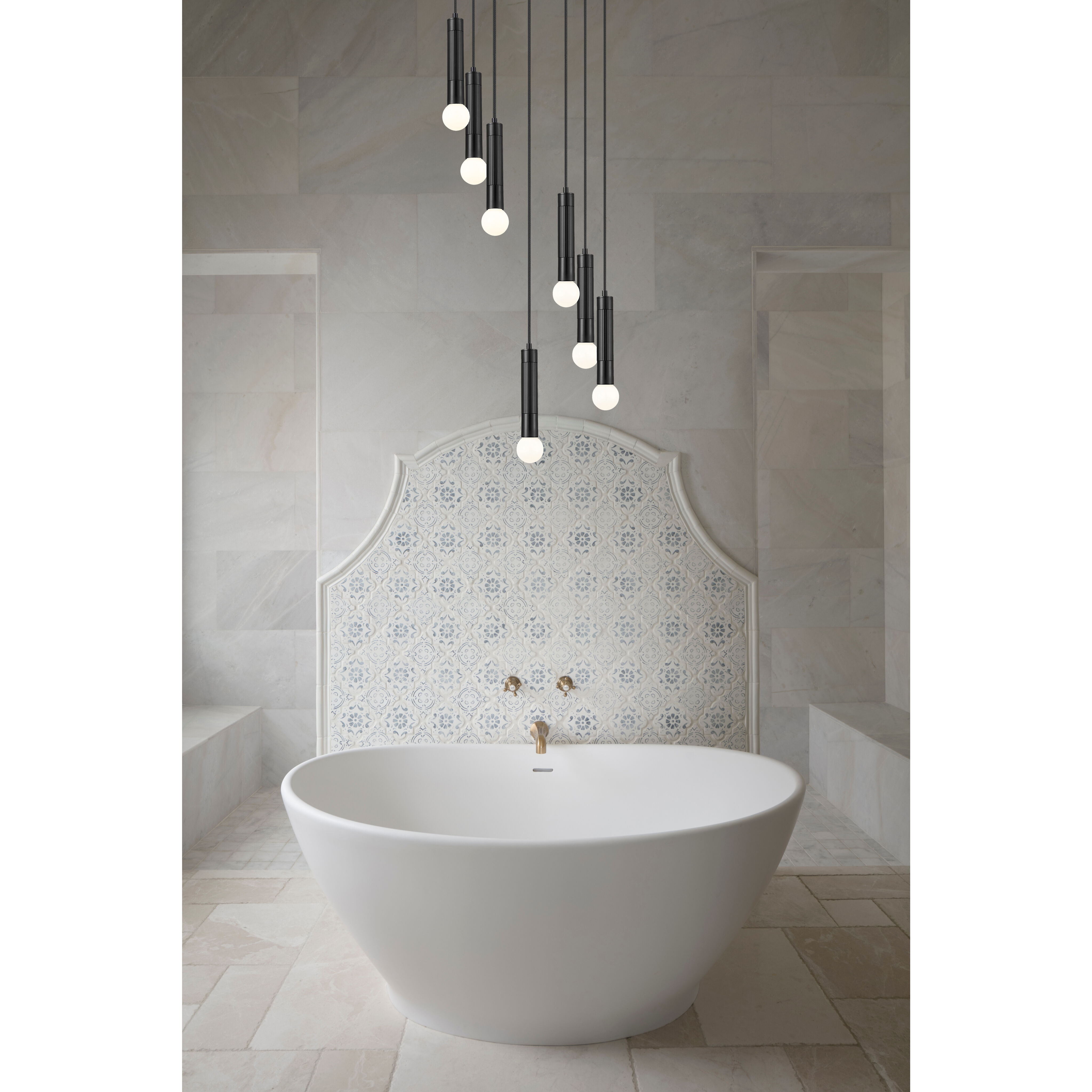 Stari 5 Light 12 inch Matte Black Chandelier Ceiling Light