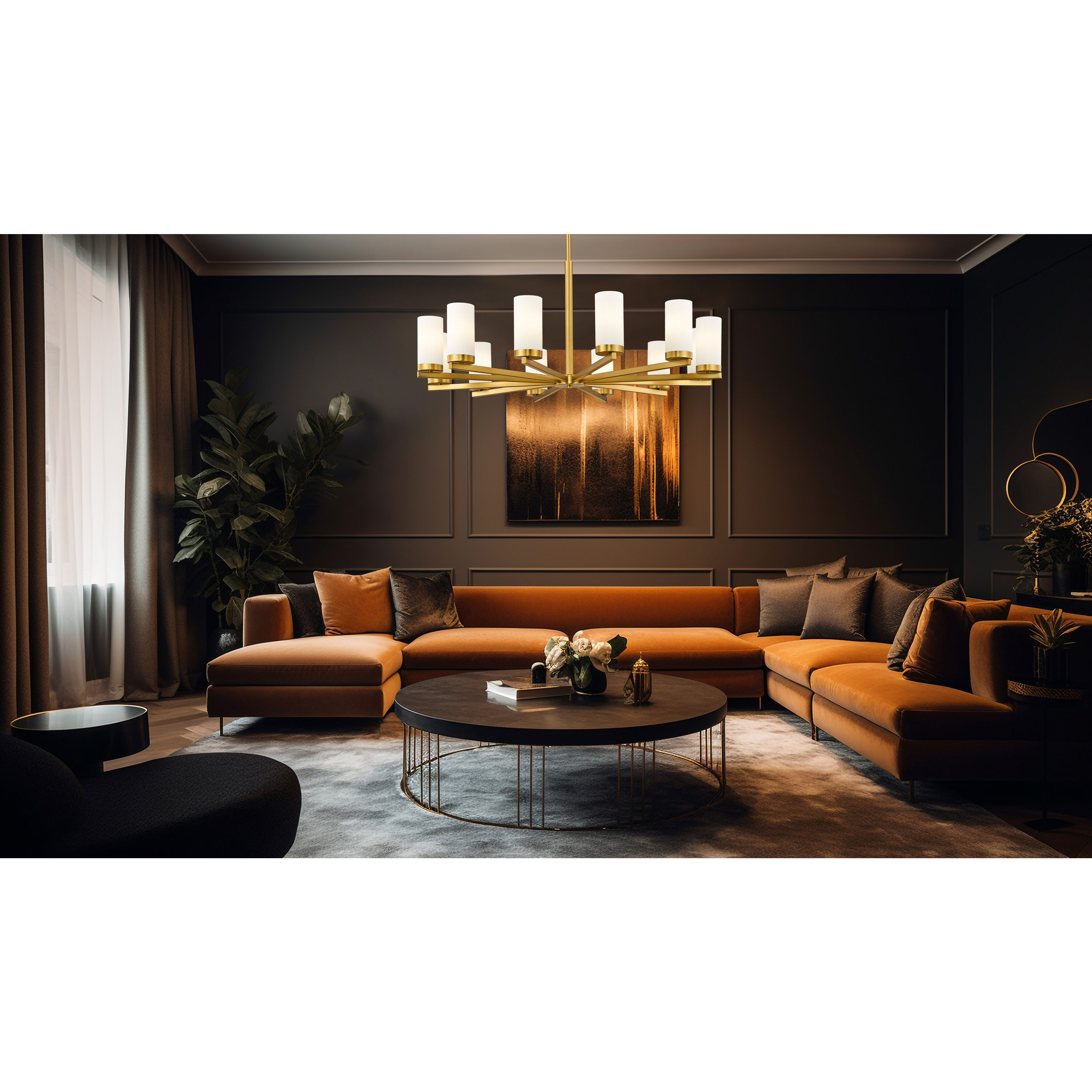 Danica 12 Light 39 inch Modern Gold Chandelier Ceiling Light