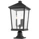 Beacon 3 Light 25.5 inch Black Outdoor Pier Mounted Fixture in 15.25