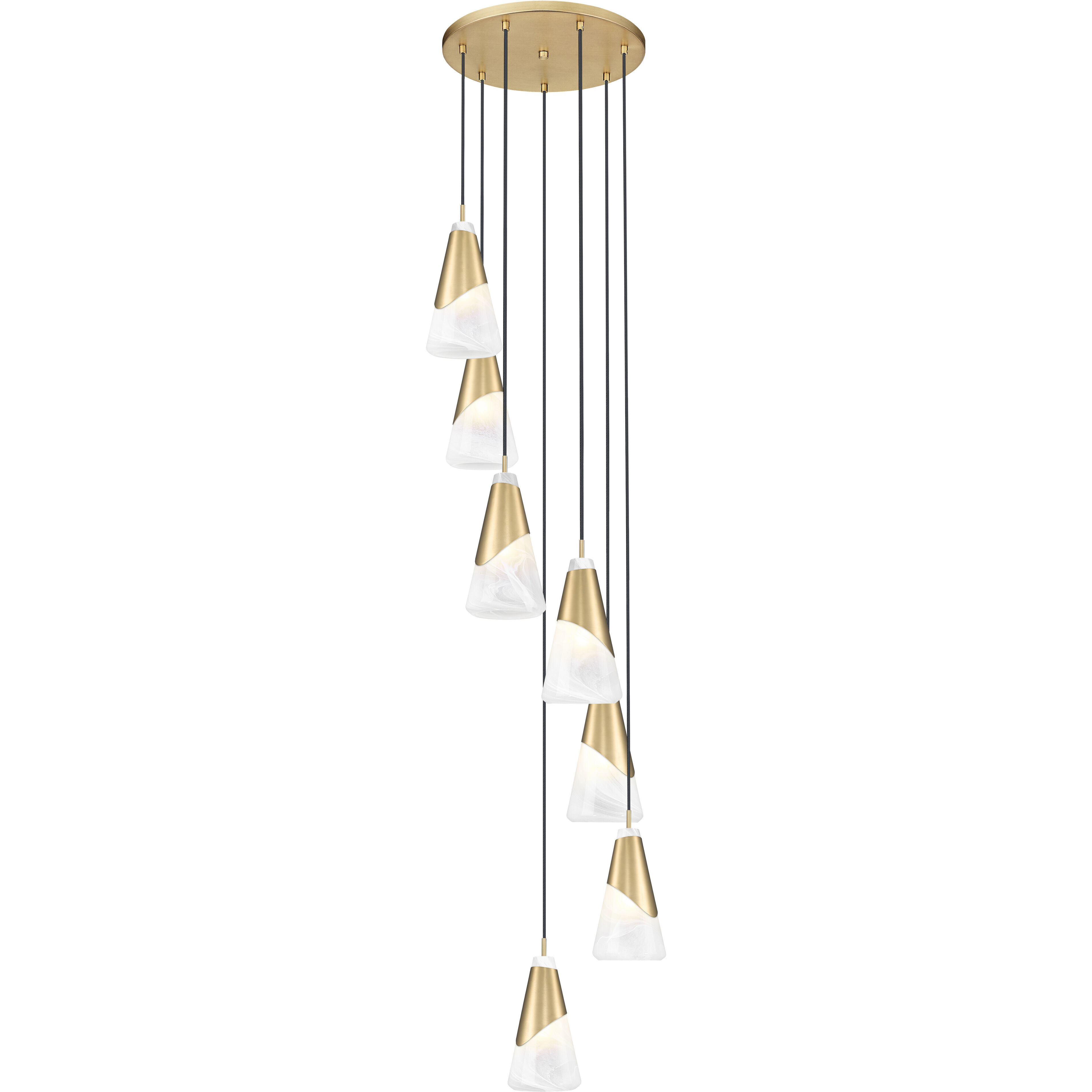 Aimie 7 Light 18 inch Modern Gold Chandelier Ceiling Light