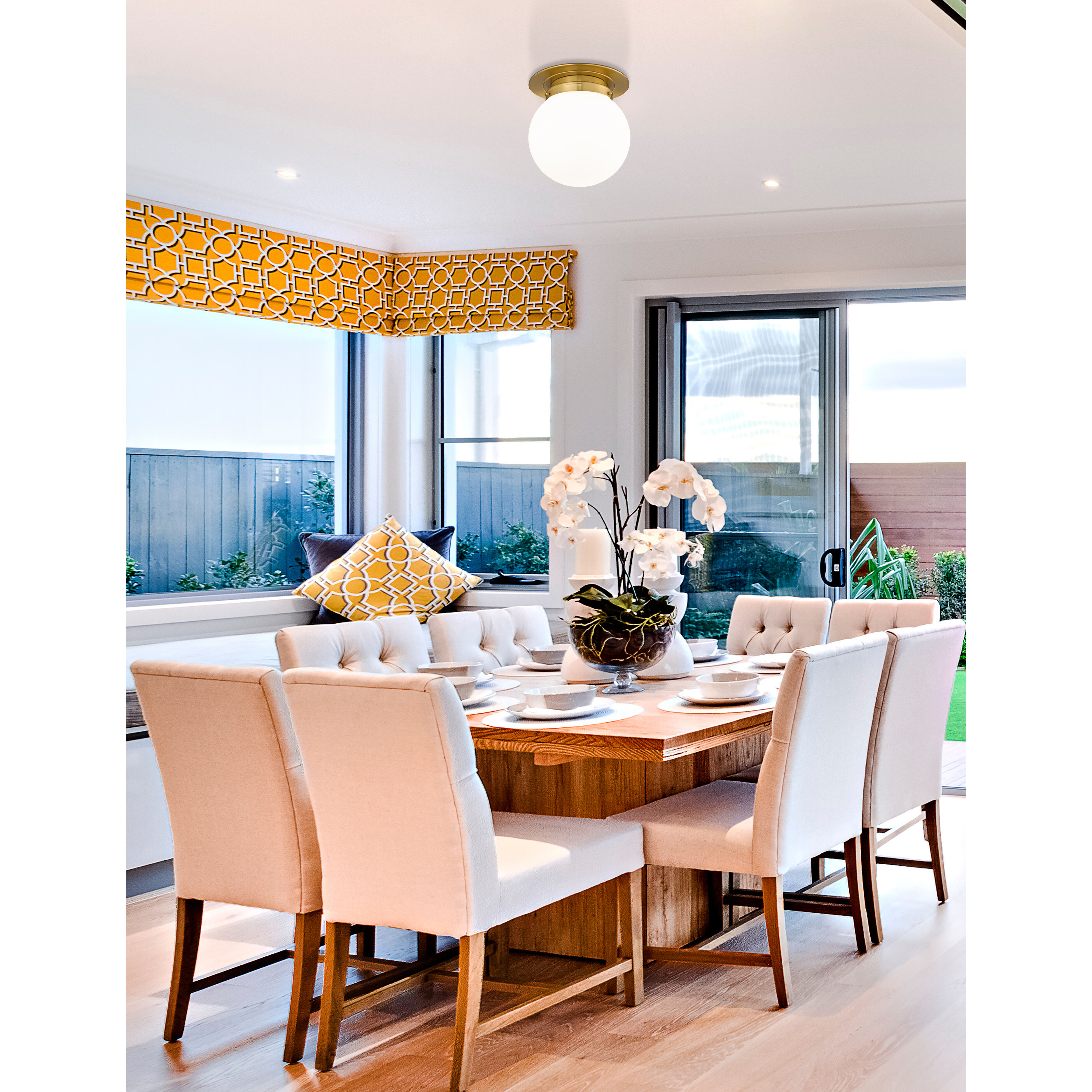 Calhoun 1 Light 13 inch Heritage Brass Flush Mount Ceiling Light