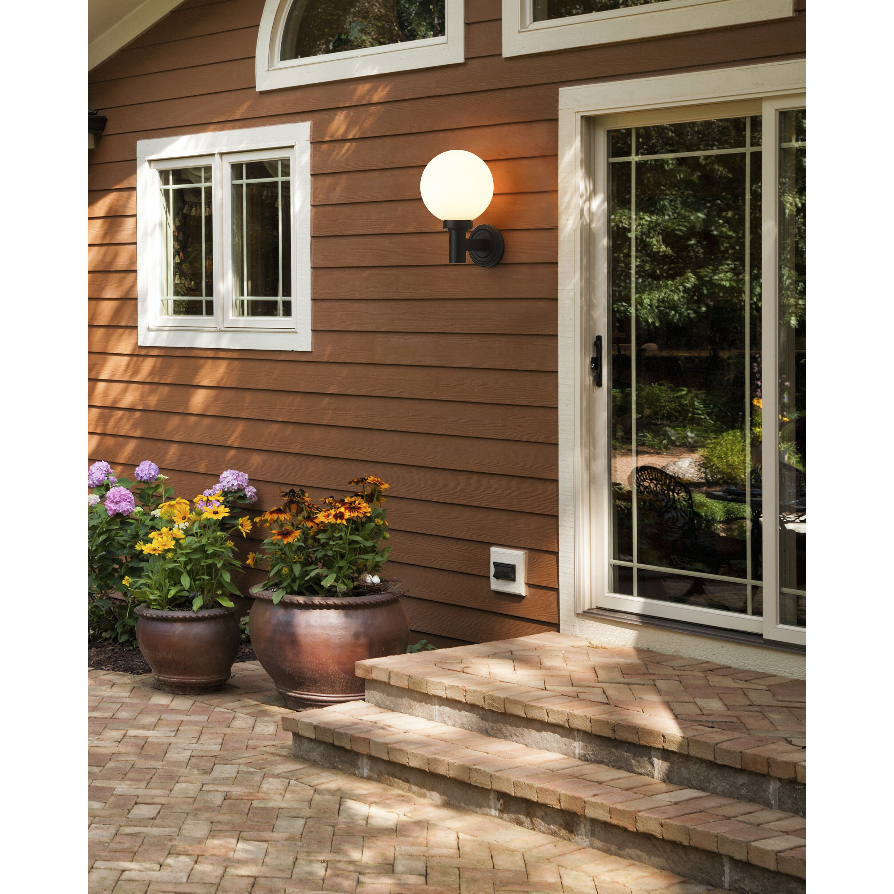 Laurent 1 Light 12.5 inch Black Outdoor Wall Light