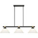 Bronte 3 Light 52.75 inch Matte Black and Rubbed Brass Billiard Light Ceiling Light in Matte Opal Glass