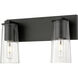 Titus 2 Light 16 inch Matte Black Bath Vanity Light Wall Light