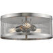 Meshsmith 3 Light 14.88 inch Brushed Nickel Flush Mount Ceiling Light in Brushed Nickel Steel