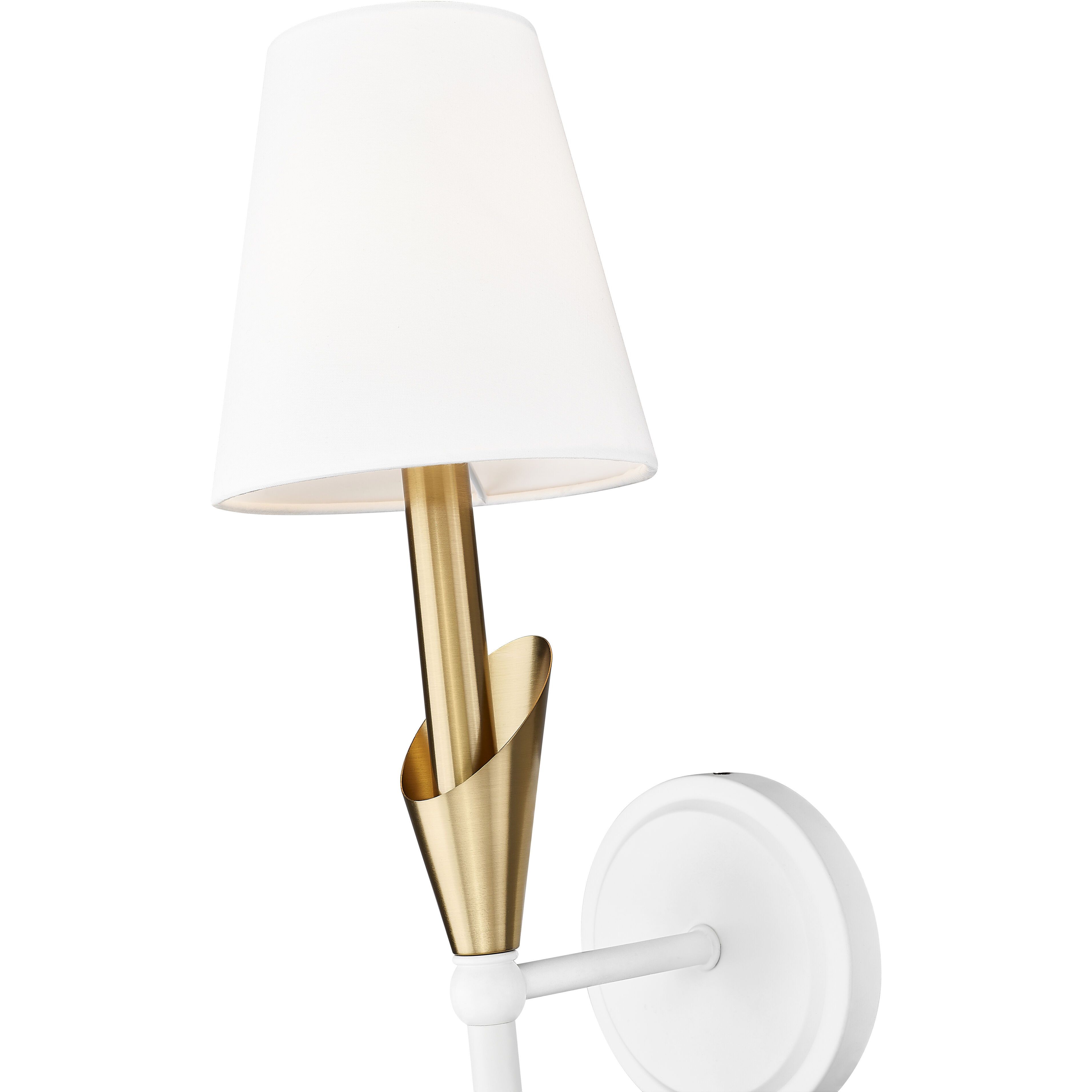 Claudelle Wall Sconce Wall Light in Tundra White and Modern Gold